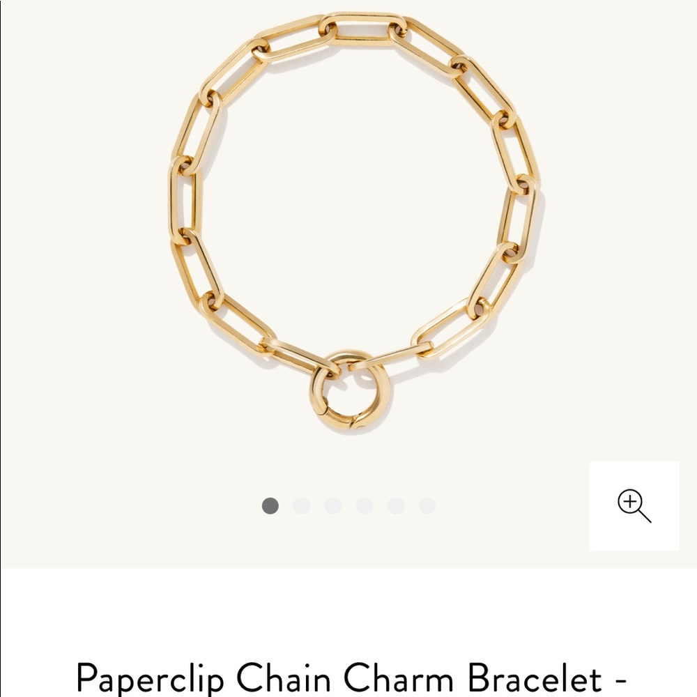 Mejuri 14k solid gold Paperclip Chain Charm bracelet